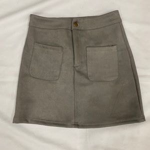 Grey Suede Skirt